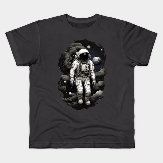 Cosmic Contemplation Kids T-Shirt by BlackIspy
